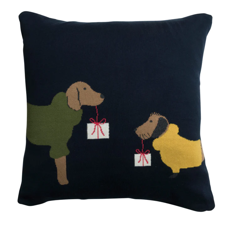 Sophie Allport Christmas Dogs Knitted Statement Cushion