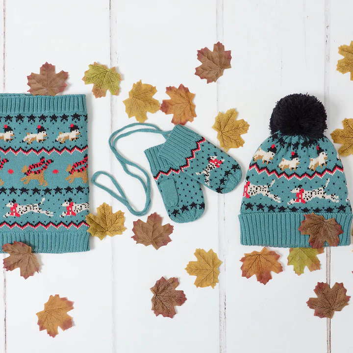 Sophie Allport Running Dogs Childrens Knitted Hat