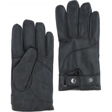 Men's Black Touch Screen Friendly Leather Gloves