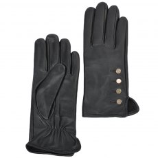 Women's Button Detail Leather Gloves