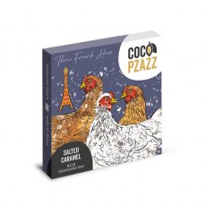 Coco Pzazz x Ed Stokes 3 French Hens Salted Caramel Chocolate Bar 80g