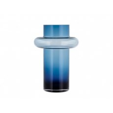 Lyngby Glass Vase Tube Dark Blue