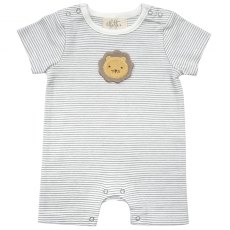 Albetta Applique Leo Lion Grey Stripe Babyvest