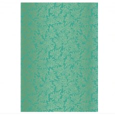 Sara Miller Gold Leaves Jade Flat Wrapping Paper