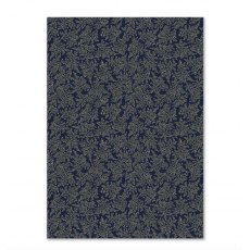 Sara Miller Gold Leaves Midnight Flat Wrapping Paper