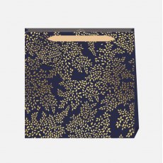 Sara Miller Gold Leaves Midnight Medium Bag