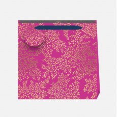 Sara Miller Gold Leaves Pink Medium Bag