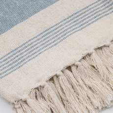 Simply Organic Stripe Throw Blue