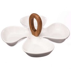 Aperitif Plate White Bamboo 28x12cm