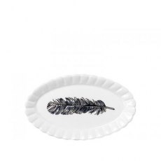 Blond X Noir Oval Plate 14cm Feather
