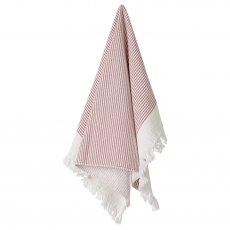 Kitchen Towel Terry Stripes White Classic Red
