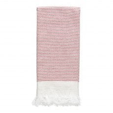 Kitchen Towel Terry Stripes White Classic Red