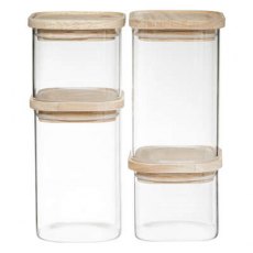 Set Of 4 Storage Jars With Lid