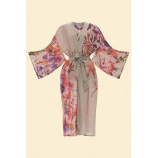 Powder Orchid & Iris Kimono Gown Coconut