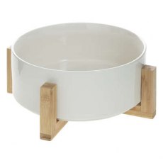 White Bamboo Salad Bowl