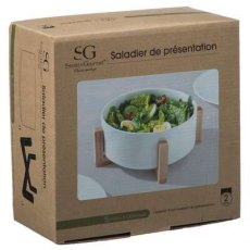 White Bamboo Salad Bowl
