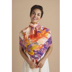 Powder Tropical Hummingbird Silk Scarf