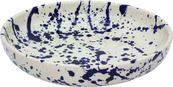 Ivanros Blue Splatter Shallow Bowl