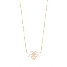 Tipperary Crystal Bee Yellow Gold Stencil Pendant