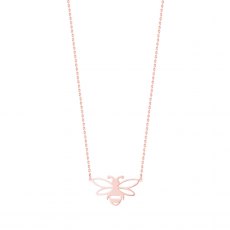 Tipperary Crystal Bee Rose Gold Stencil Pendant