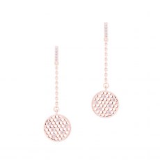 Tipperary Crystal Bee Rose Gold Circle Chain Earrings