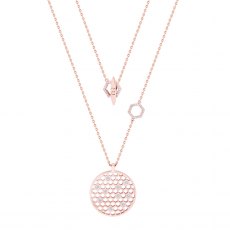 Tipperary Crystal Bee Rose Gold Circle & CZ Pendant