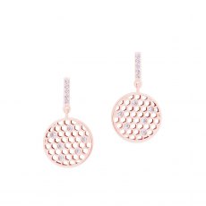 Tipperary Crystal Bee Rose Gold Circle Earrings