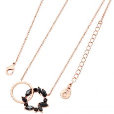 Tipperary Crystal Noir Rose Gold Interlocking Circles Pendant