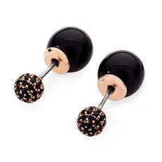 Tipperary Crystal Noir Reversible Black Ball Earrings
