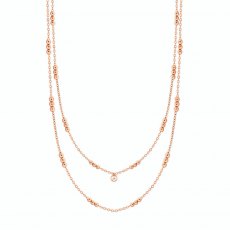 Tipperary Crystal Skandi Triple Bead Rose Gold Long Necklace