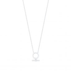 Tipperary Crystal Circle Bar Pendant Silver