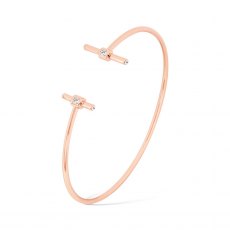 Tipperary Crystal T Bar Bangle Rose Gold