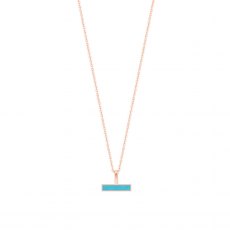 Tipperary Crystal Turquoise T-Bar Pendant Rose Gold