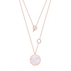 Tipperary Crystal Full Moon Pendant With CZ Rings Rose Gold