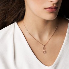 Tipperary Crystal Triple Heart Drop Pendant Rose Gold