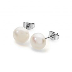 Tipperary Crystal Silver Large Pearl Studs