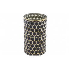 Honeycombe Black and Gold Rustic Vase