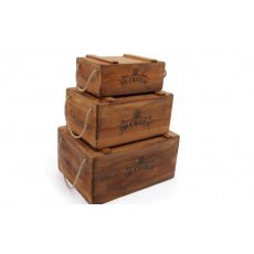 Set of 3 Rustic Vintage Crates
