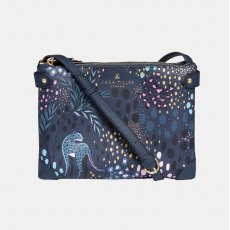 Sara Miller Midnight Leopard Zip Top Crossbody Bag