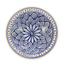 Chrysanthemum Blue & White Desert Dish Large 25cm