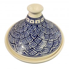 Chrysanthemum Blue & White Tajine Medium 25cm