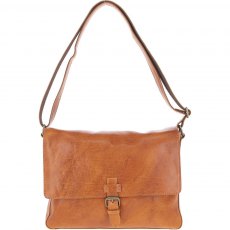 Ashwood David Large Leather Messenger Bag - Tan