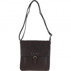 Ashwood Dean Small Leather Messenger Bag Brown