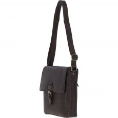 Ashwood Dean Small Leather Messenger Bag Brown
