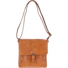 Ashwood Dean Small Leather Messenger Bag - Tan