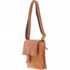 Ashwood Dean Small Leather Messenger Bag - Tan