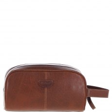 Ashwood Leather Wash Bag - Chestnut Tan