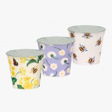 Emma Bridgewater Buttercup Scattered Set Of 3 Round Tin Herb Pots