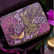 Sara Miller Plum Songbird Small Rectangular Tin