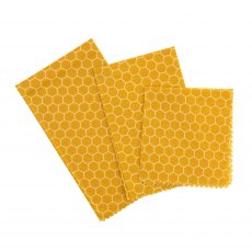 The Kitchen Pantry Pack of 3 Beeswax Wraps Yellow Honeycomb